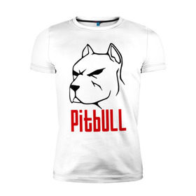 Мужская футболка премиум с принтом Pitbull (Питбуль) в Курске, 92% хлопок, 8% лайкра | приталенный силуэт, круглый вырез ворота, длина до линии бедра, короткий рукав | спартак