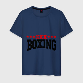 Мужская футболка хлопок с принтом Kickboxing в Курске, 100% хлопок | прямой крой, круглый вырез горловины, длина до линии бедер, слегка спущенное плечо. | кикбоксинг