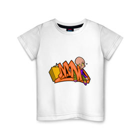 Детская футболка хлопок с принтом Mad graffiti в Курске, 100% хлопок | круглый вырез горловины, полуприлегающий силуэт, длина до линии бедер | 