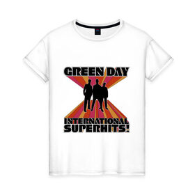 Женская футболка хлопок с принтом Green Day (3) в Курске, 100% хлопок | прямой крой, круглый вырез горловины, длина до линии бедер, слегка спущенное плечо | green day