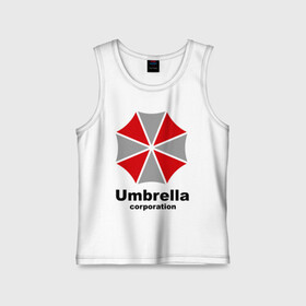 Детская майка хлопок с принтом Umbrella corporation в Курске,  |  | resident evil | umbrella corporation | амбрелла | корпорация | логотип | обитель зла
