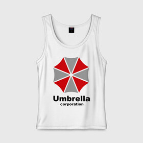 Женская майка хлопок с принтом Umbrella corporation в Курске, 95% хлопок, 5% эластан |  | resident evil | umbrella corporation | амбрелла | корпорация | логотип | обитель зла