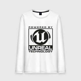 Мужской лонгслив хлопок с принтом Unreal technology powered by в Курске, 100% хлопок |  | powered by | shooter | technology | unreal | стрелялка | шутер