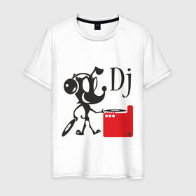 Мужская футболка хлопок с принтом Dj (9) в Курске, 100% хлопок | прямой крой, круглый вырез горловины, длина до линии бедер, слегка спущенное плечо. | dj | вертушки | диджей | клубные | пластинки | прикольные