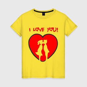 Женская футболка хлопок с принтом I love you (4) в Курске, 100% хлопок | прямой крой, круглый вырез горловины, длина до линии бедер, слегка спущенное плечо | i love you | love | люблю | любовь | отношения | сердце | тебя | чувства | я тебя люблю