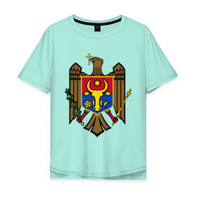Мужская футболка хлопок Oversize с принтом Молдавия герб в Курске, 100% хлопок | свободный крой, круглый ворот, “спинка” длиннее передней части | герб | герб молдавии | молдавия | молдавия герб