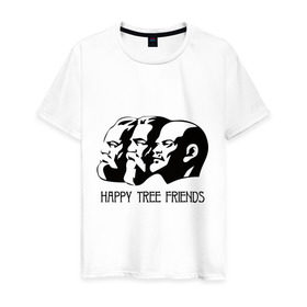Мужская футболка хлопок с принтом Happy Tree Friends (2) в Курске, 100% хлопок | прямой крой, круглый вырез горловины, длина до линии бедер, слегка спущенное плечо. | friends | happy | happy tree friends | lenin | tree | ussr | ленин | ссср | три друга