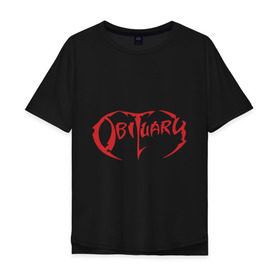 Мужская футболка хлопок Oversize с принтом Obituary в Курске, 100% хлопок | свободный крой, круглый ворот, “спинка” длиннее передней части | death | death metal band | metal | obituary | usaгруппы | дэт метал | логотип