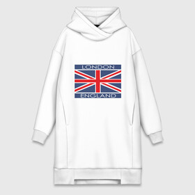 Платье-худи хлопок с принтом London   Лондон с флагом Англии в Курске,  |  | лондон