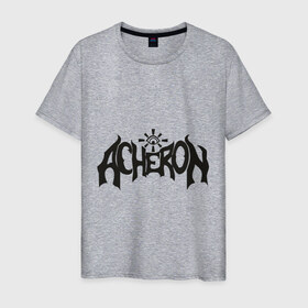 Мужская футболка хлопок с принтом Acheron в Курске, 100% хлопок | прямой крой, круглый вырез горловины, длина до линии бедер, слегка спущенное плечо. | acheron | death | metal | блэк | группы | дэт метал | логотип