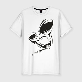 Мужская футболка премиум с принтом Alien I see you в Курске, 92% хлопок, 8% лайкра | приталенный силуэт, круглый вырез ворота, длина до линии бедра, короткий рукав | alien | i see you | гуманоиды | инопланетянин | летающая тарелка | нло | пришельцы | я тебя вижу