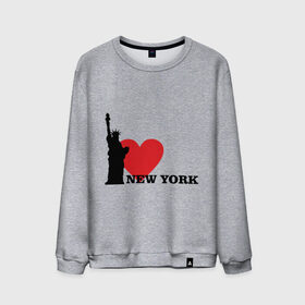 Мужской свитшот хлопок с принтом I love New York (NY Freedom) в Курске, 100% хлопок |  | america | cша | new york | usa | америка | нью йорк | статуя свободы
