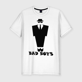 Мужская футболка премиум с принтом Плохой парниша в Курске, 92% хлопок, 8% лайкра | приталенный силуэт, круглый вырез ворота, длина до линии бедра, короткий рукав | bad boy
