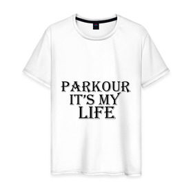 Мужская футболка хлопок с принтом Паркур (8) в Курске, 100% хлопок | прямой крой, круглый вырез горловины, длина до линии бедер, слегка спущенное плечо. | parkour | паркур | паркурщик