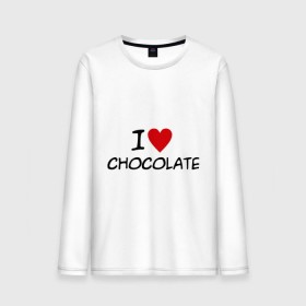 Мужской лонгслив хлопок с принтом Chocolate в Курске, 100% хлопок |  | chocolate | i love | вкуснятина | конфеты | люблю шоколад | сладкое | сладкоежка | сладости | шоколад | шоколадный
