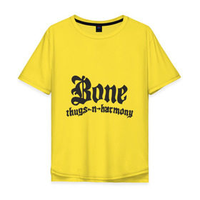 Мужская футболка хлопок Oversize с принтом Bone Thugs-n-Harmony в Курске, 100% хлопок | свободный крой, круглый ворот, “спинка” длиннее передней части | 
