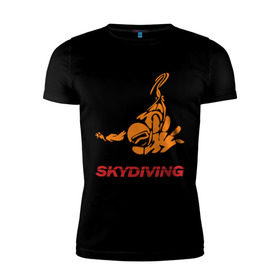 Мужская футболка премиум с принтом Skydiving (2) в Курске, 92% хлопок, 8% лайкра | приталенный силуэт, круглый вырез ворота, длина до линии бедра, короткий рукав | skydiving | авиационный спорт | парашют | парашютизм | свободное падение | скайдайвинг