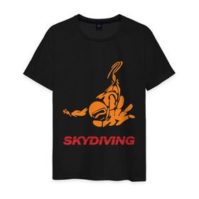 Мужская футболка хлопок с принтом Skydiving (2) в Курске, 100% хлопок | прямой крой, круглый вырез горловины, длина до линии бедер, слегка спущенное плечо. | skydiving | авиационный спорт | парашют | парашютизм | свободное падение | скайдайвинг
