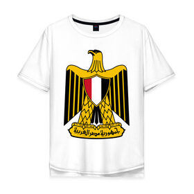 Мужская футболка хлопок Oversize с принтом Египет герб в Курске, 100% хлопок | свободный крой, круглый ворот, “спинка” длиннее передней части | африка | герб | египет | каир | орел | пирамиды