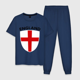 Мужская пижама хлопок с принтом England - Англия в Курске, 100% хлопок | брюки и футболка прямого кроя, без карманов, на брюках мягкая резинка на поясе и по низу штанин
 | фк | футбольный клуб