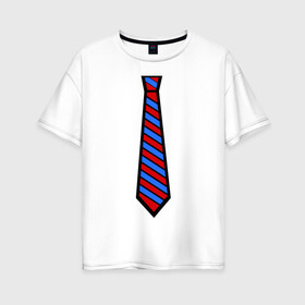 Женская футболка хлопок Oversize с принтом Стильный прикид в Курске, 100% хлопок | свободный крой, круглый ворот, спущенный рукав, длина до линии бедер
 | галстук | костюм | прикид | стиль | стильный прикид
пиджак