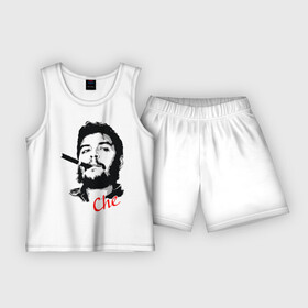 Детская пижама с шортами хлопок с принтом Че Гевара с сигарой в Курске,  |  | che | guevara | гевара | куба | личность | революция | че