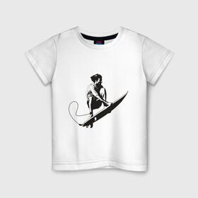 Детская футболка хлопок с принтом На гребне волны в Курске, 100% хлопок | круглый вырез горловины, полуприлегающий силуэт, длина до линии бедер | surf | surfing | на гребне волны | серф | серфер | серфинг