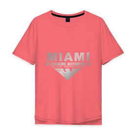 Мужская футболка хлопок Oversize с принтом Miami - The Tony Montana empire в Курске, 100% хлопок | свободный крой, круглый ворот, “спинка” длиннее передней части | business | cocaine | бизнес | майами