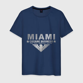 Мужская футболка хлопок с принтом Miami - The Tony Montana empire в Курске, 100% хлопок | прямой крой, круглый вырез горловины, длина до линии бедер, слегка спущенное плечо. | business | cocaine | бизнес | майами