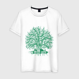 Мужская футболка хлопок с принтом Экология в Курске, 100% хлопок | прямой крой, круглый вырез горловины, длина до линии бедер, слегка спущенное плечо. | дерево | орнамент | узор