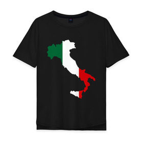 Мужская футболка хлопок Oversize с принтом Италия (Italy) в Курске, 100% хлопок | свободный крой, круглый ворот, “спинка” длиннее передней части | italy | государство | европа | европейский | италия | карта | рим | флаг