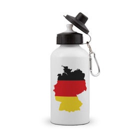 Бутылка спортивная с принтом Германия (Germany) в Курске, металл | емкость — 500 мл, в комплекте две пластиковые крышки и карабин для крепления | germany | германия | государство | европа | европейский | немцы | флаг