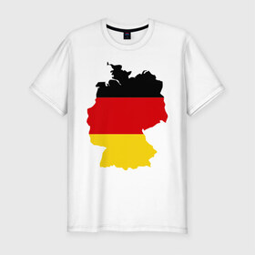 Мужская футболка премиум с принтом Германия (Germany) в Курске, 92% хлопок, 8% лайкра | приталенный силуэт, круглый вырез ворота, длина до линии бедра, короткий рукав | germany | германия | государство | европа | европейский | немцы | флаг