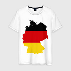 Мужская футболка хлопок с принтом Германия (Germany) в Курске, 100% хлопок | прямой крой, круглый вырез горловины, длина до линии бедер, слегка спущенное плечо. | germany | германия | государство | европа | европейский | немцы | флаг