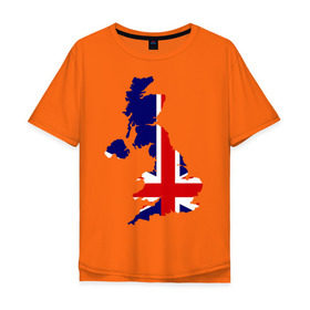 Мужская футболка хлопок Oversize с принтом Великобритания (Great Britain) в Курске, 100% хлопок | свободный крой, круглый ворот, “спинка” длиннее передней части | great britain | англия | британия | британский | великобритания | королевский | флаг