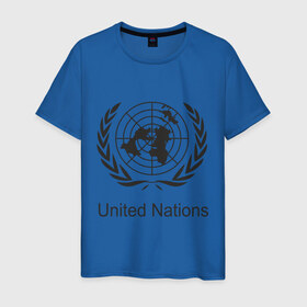 Мужская футболка хлопок с принтом United Nation в Курске, 100% хлопок | прямой крой, круглый вырез горловины, длина до линии бедер, слегка спущенное плечо. | nation | united | люди | мир | народ | нация | объединенная