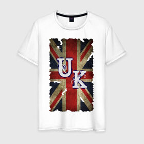 Мужская футболка хлопок с принтом United Kingdom в Курске, 100% хлопок | прямой крой, круглый вырез горловины, длина до линии бедер, слегка спущенное плечо. | britain | great | great britain | kingdom | uk | united | united kingdom | united kingdombritan | англия | британия | великобритания | королевство