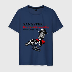 Мужская футболка хлопок с принтом Gangster mafia в Курске, 100% хлопок | прямой крой, круглый вырез горловины, длина до линии бедер, слегка спущенное плечо. | gangsters | гангстеры | костет | мафия | оружие | пистолет | револьвер