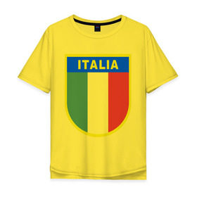 Мужская футболка хлопок Oversize с принтом Италия в Курске, 100% хлопок | свободный крой, круглый ворот, “спинка” длиннее передней части | Тематика изображения на принте: государство | европа | европейский | италия | флаг