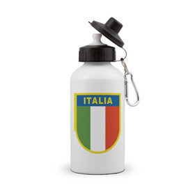 Бутылка спортивная с принтом Италия в Курске, металл | емкость — 500 мл, в комплекте две пластиковые крышки и карабин для крепления | государство | европа | европейский | италия | флаг