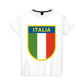 Женская футболка хлопок с принтом Италия в Курске, 100% хлопок | прямой крой, круглый вырез горловины, длина до линии бедер, слегка спущенное плечо | государство | европа | европейский | италия | флаг