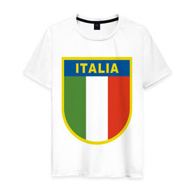 Мужская футболка хлопок с принтом Италия в Курске, 100% хлопок | прямой крой, круглый вырез горловины, длина до линии бедер, слегка спущенное плечо. | государство | европа | европейский | италия | флаг