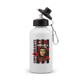 Бутылка спортивная с принтом Che Guevara (4) в Курске, металл | емкость — 500 мл, в комплекте две пластиковые крышки и карабин для крепления | Тематика изображения на принте: че гевара