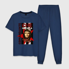 Мужская пижама хлопок с принтом Che Guevara (4) в Курске, 100% хлопок | брюки и футболка прямого кроя, без карманов, на брюках мягкая резинка на поясе и по низу штанин
 | Тематика изображения на принте: че гевара