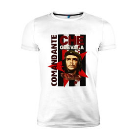 Мужская футболка премиум с принтом Che Guevara (4) в Курске, 92% хлопок, 8% лайкра | приталенный силуэт, круглый вырез ворота, длина до линии бедра, короткий рукав | Тематика изображения на принте: че гевара