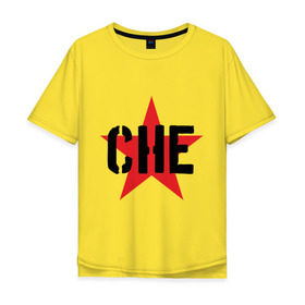 Мужская футболка хлопок Oversize с принтом Че Гевара - звезда в Курске, 100% хлопок | свободный крой, круглый ворот, “спинка” длиннее передней части | che | cuba | guevara | гевара | звезда | куба | че