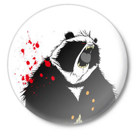 Значок с принтом Панда в Курске,  металл | круглая форма, металлическая застежка в виде булавки | панда