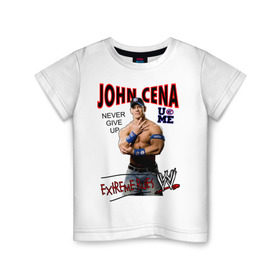 Детская футболка хлопок с принтом John Cena Extreme Rules в Курске, 100% хлопок | круглый вырез горловины, полуприлегающий силуэт, длина до линии бедер | wwe | бои без правил | джон сина