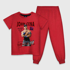 Детская пижама хлопок с принтом John Cena Extreme Rules в Курске, 100% хлопок |  брюки и футболка прямого кроя, без карманов, на брюках мягкая резинка на поясе и по низу штанин
 | wwe | бои без правил | джон сина