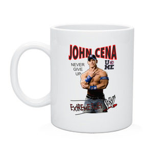 Кружка с принтом John Cena Extreme Rules в Курске, керамика | объем — 330 мл, диаметр — 80 мм. Принт наносится на бока кружки, можно сделать два разных изображения | джон сина